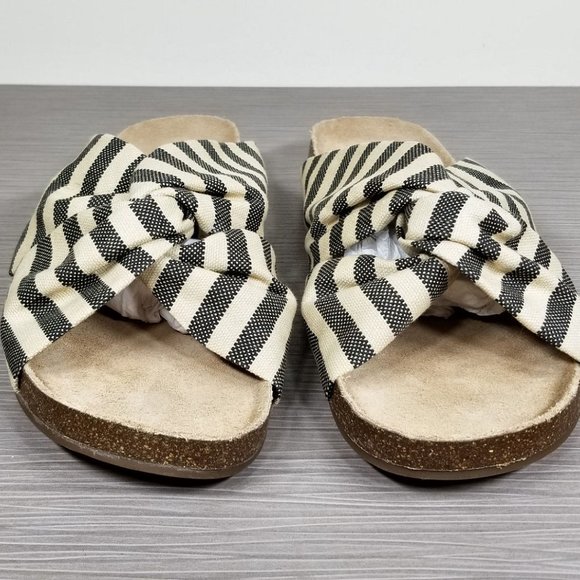 Vince Camuto Biminti Slide Sandal, Black/Natural Textile, Womens Size 11 M / 43 - Picture 2 of 10